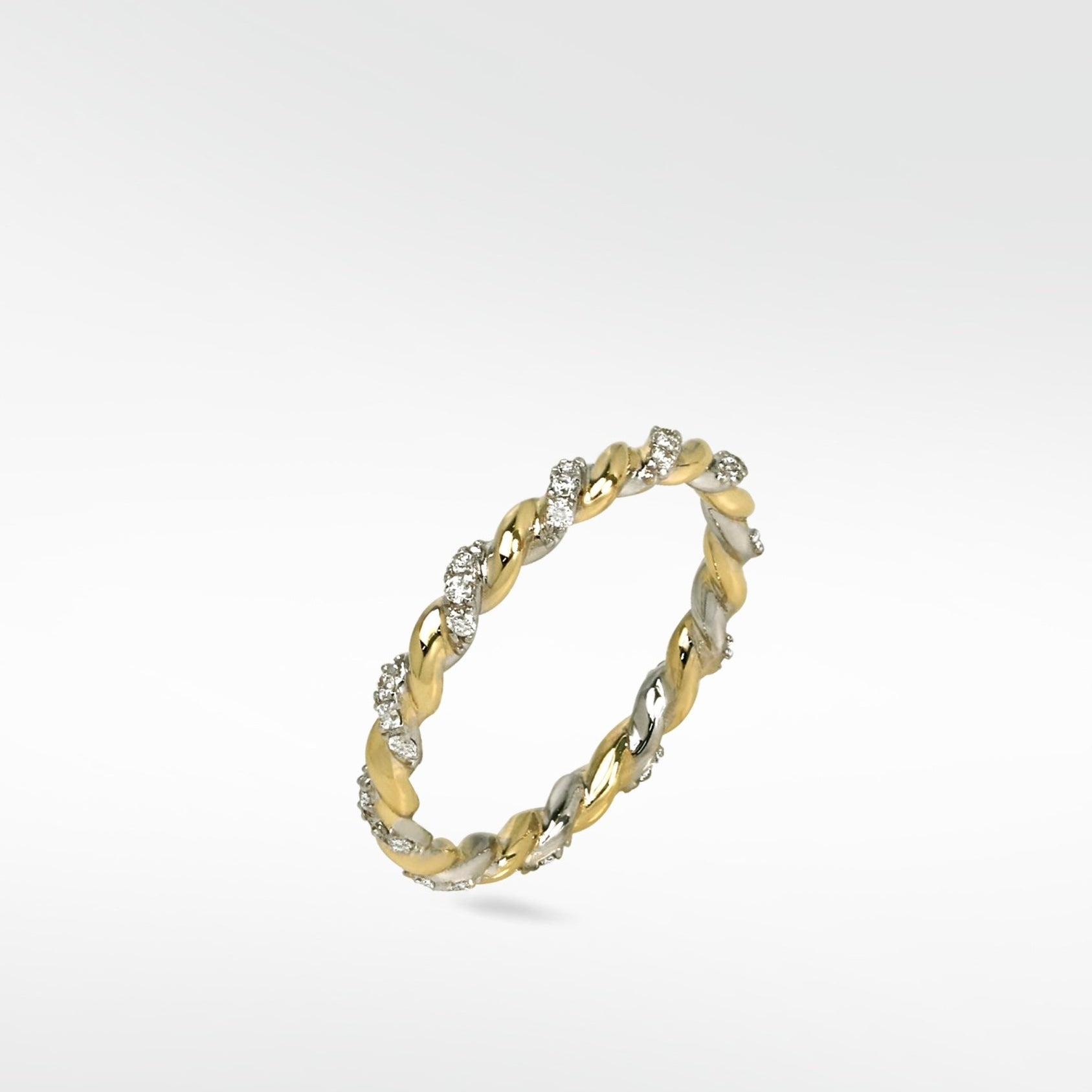 Modernist Slim Twist Diamond Ring in 14k Gold - Lark and Berry