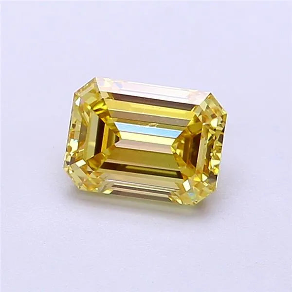 1.00ct Emerald Lab Grown Diamond (Colour Fancy Intense Yellow, Clarity VS1, IGI Certified)
