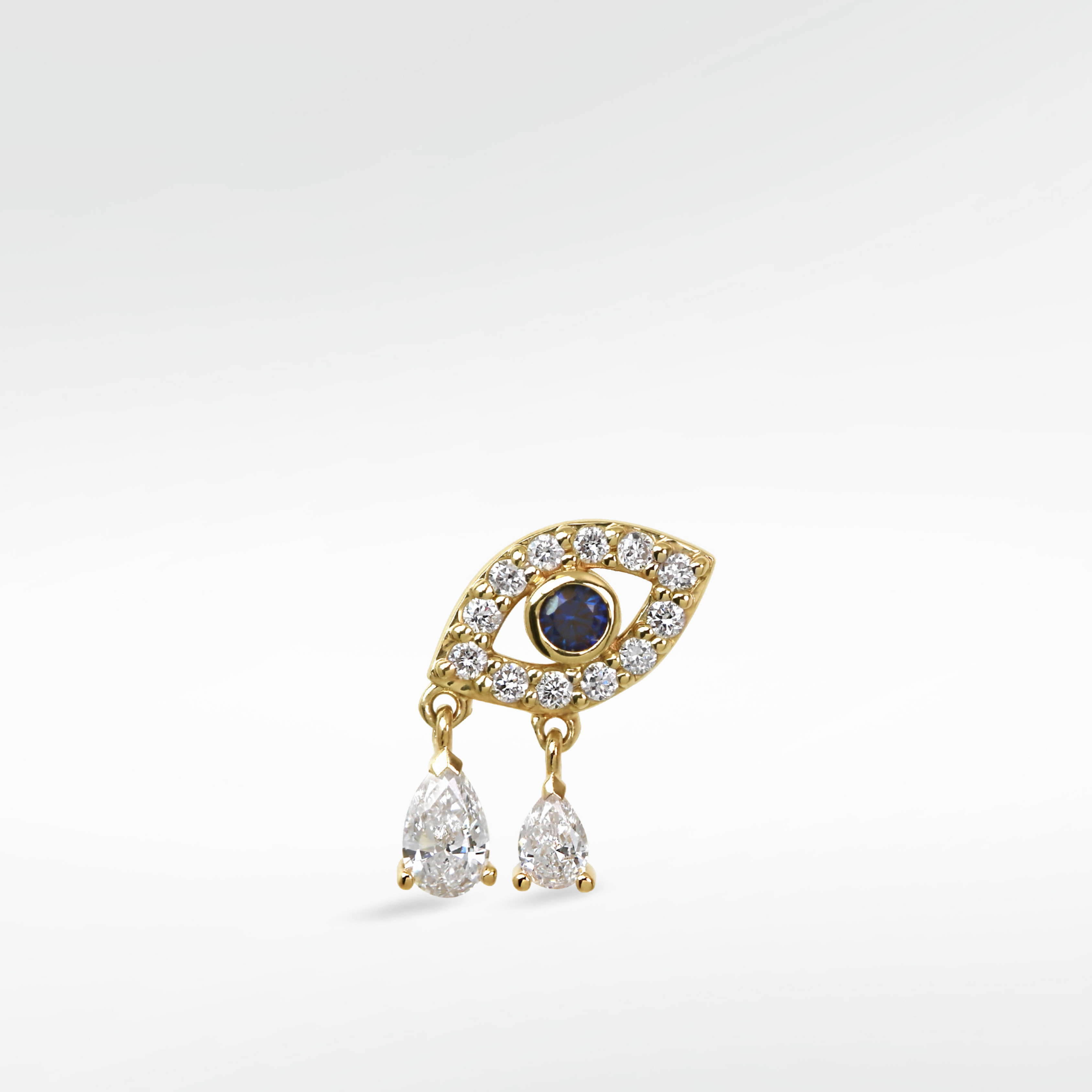 Evil Eye with Double Diamond Drop (Protection)