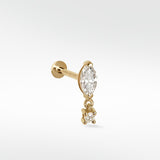 Quiet Luxury Marquise Stud and Diamond Drop