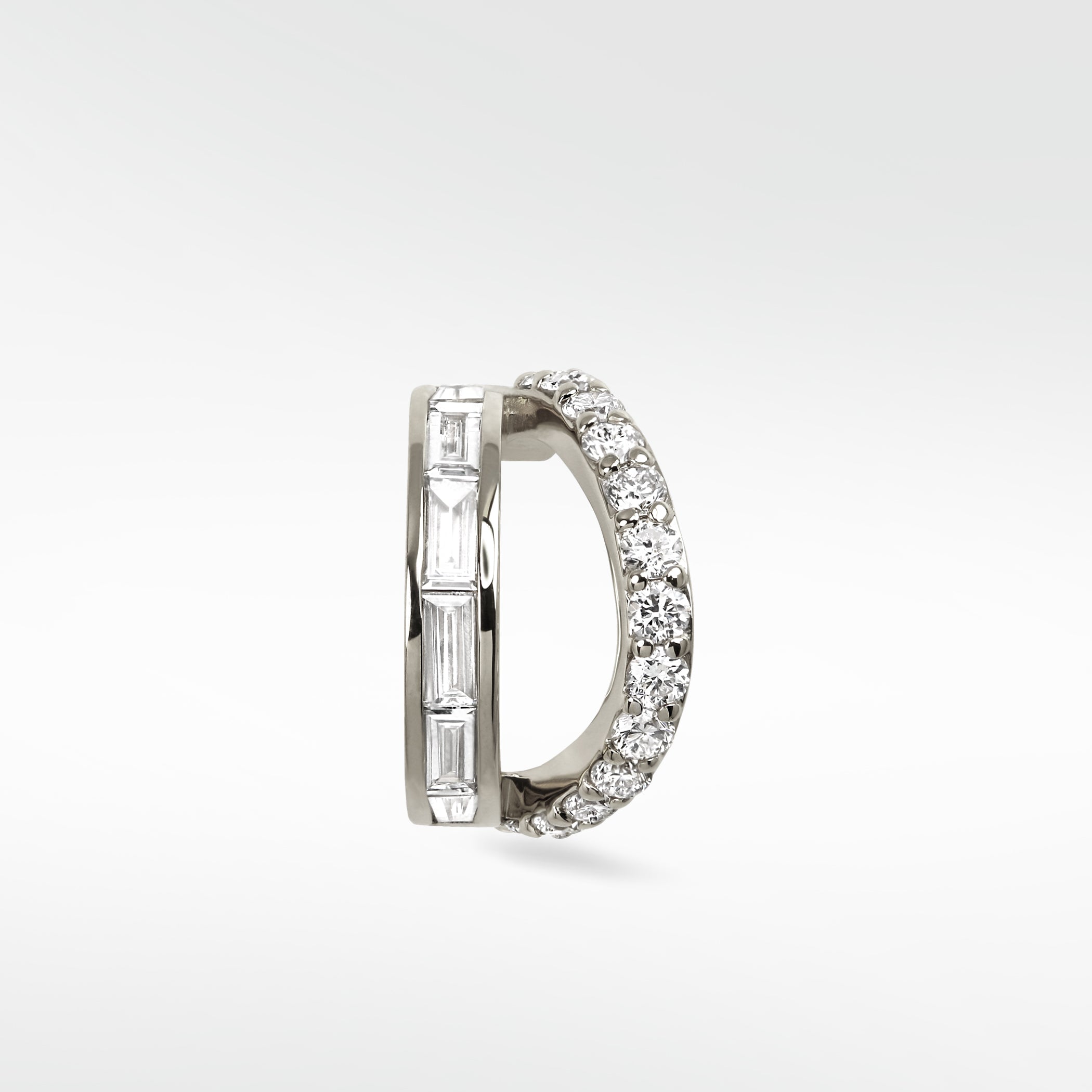 Modernist Double Diamond Hoop