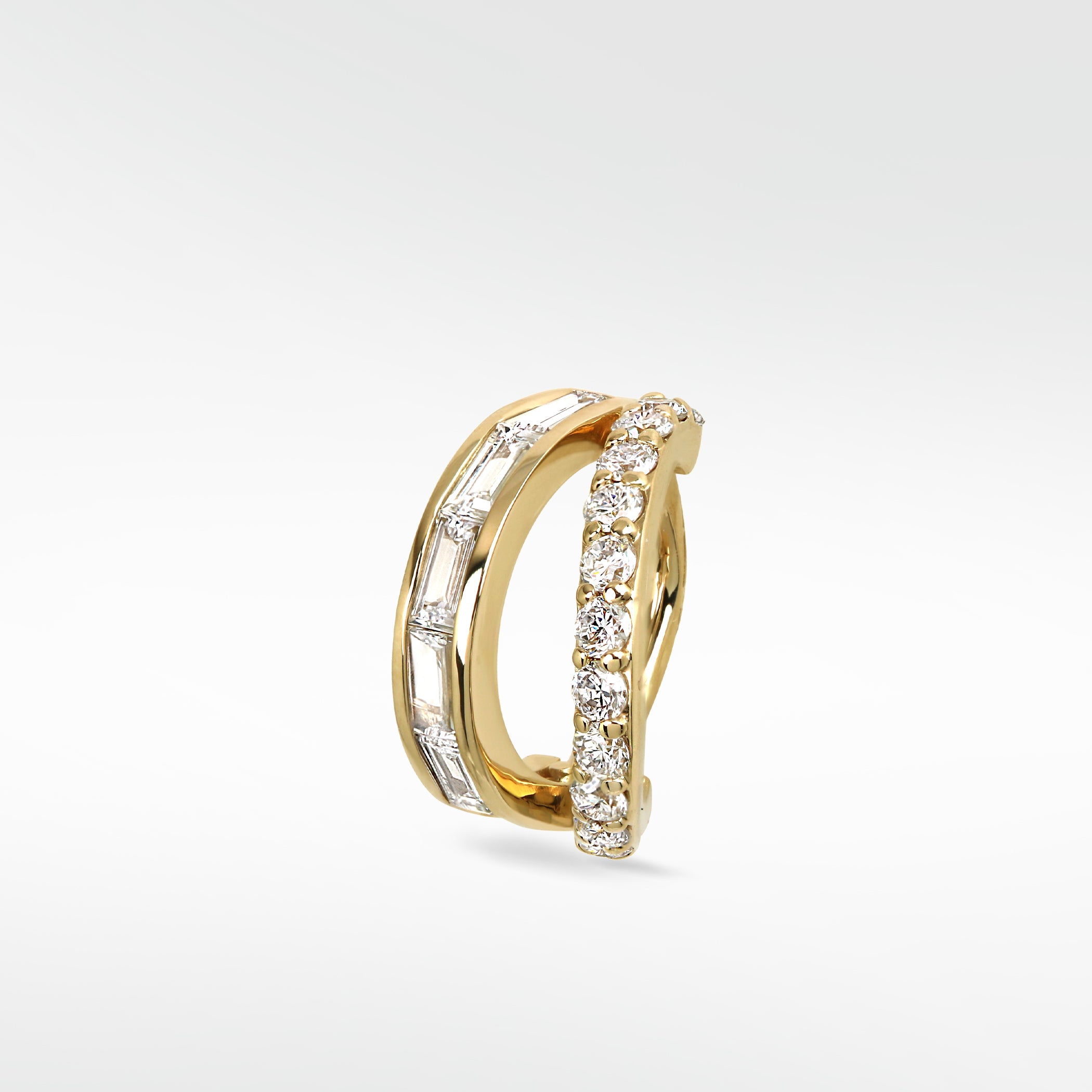 Modernist Double Diamond Hoop