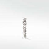 Side view of the Lark & Berry Modernist Pave Hoop in 14k gold, showing a brilliant row of graduating diamonds.