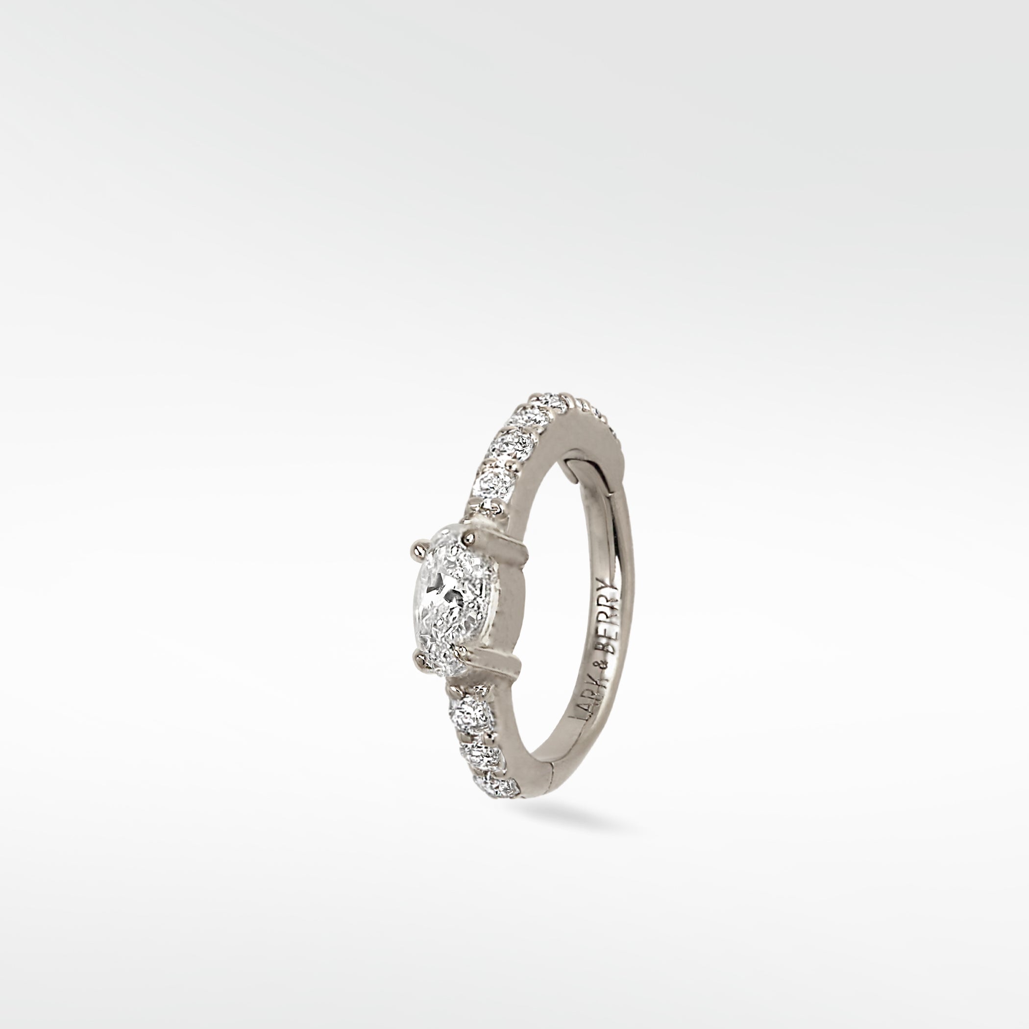 Modernist Oval Diamond Hoop