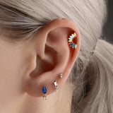 Stately Marquise Rainbow Crescent Earring