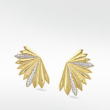 Palm Diamond Statement Fluted Earrings