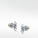Nomad Trillion Sapphire and Rose Cut Spinel Earrings