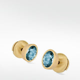 Blue stud earrings with cultured diamonds lab grown diamonds created diamonds lark and berry