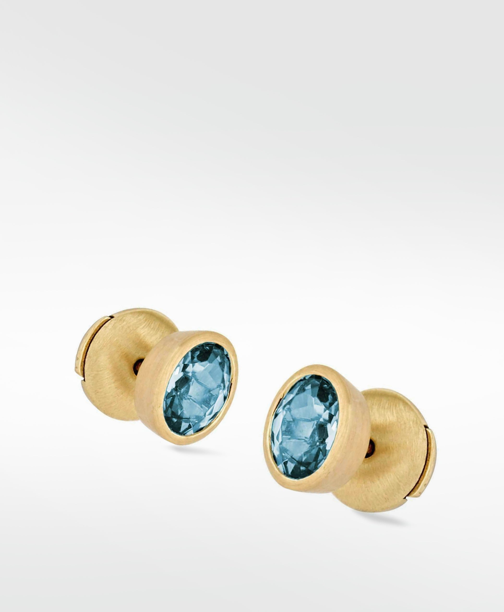 Blue stud earrings with cultured diamonds lab grown diamonds created diamonds lark and berry