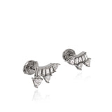 Supernova Crawler Earrings in 18K White Gold (One of a Kind)