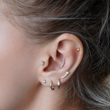 Mini Cross Diamond Stud Earring