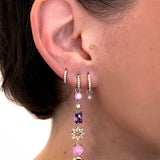 Detachable Diamond Starburst and Sapphire Long Drop Earrings (Last Pair)