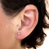 Trillion White Sapphire Stud Earring