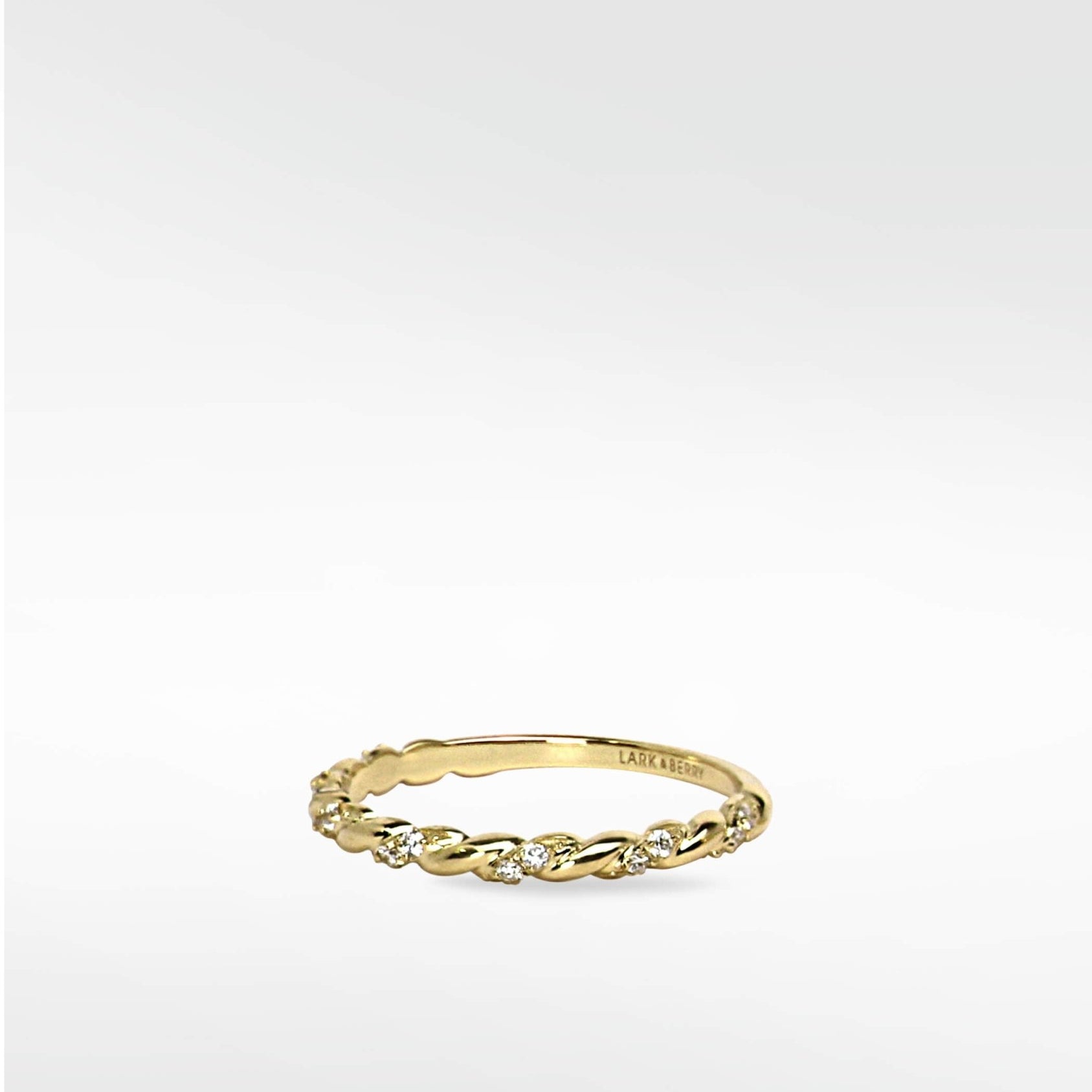 Alicia Delicate Diamond Twist Ring in 14K Gold - Lark and Berry