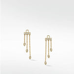 Detachable Diamond Leaf Tassel Drop Earrings - Lark and Berry