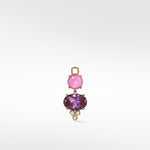 Detachable Pink and Purple Sapphire Drop Earrings - Lark and Berry