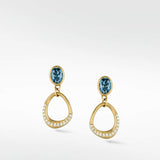 Dune Blue Drop Earrings in Solid 14K Yellow Gold - Lark and Berry