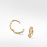 Dune Organic Brushed Hoop Earrings in Solid 14K Yellow Gold - Lark and Berry