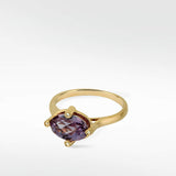 Dune Purple Sapphire Ring in Solid 14K Yellow Gold - Lark and Berry