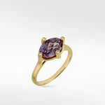 Dune Purple Sapphire Ring in Solid 14K Yellow Gold - Lark and Berry