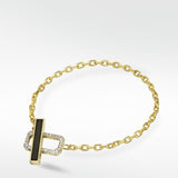 Eclipsis Toggle Bracelet with Diamond Details in 18k Yellow Gold - Lark and Berry