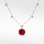 Flora Diamond Station Necklace (without drop) in Solid 18K White Gold - Lark and Berry