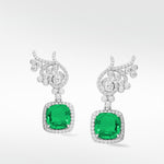Flora Emerald Detachable Drops in Solid 18K White Gold - Lark and Berry