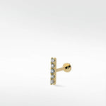 Modernist Diamond Pave Linear Labret Earring in 14K Gold - Lark and Berry