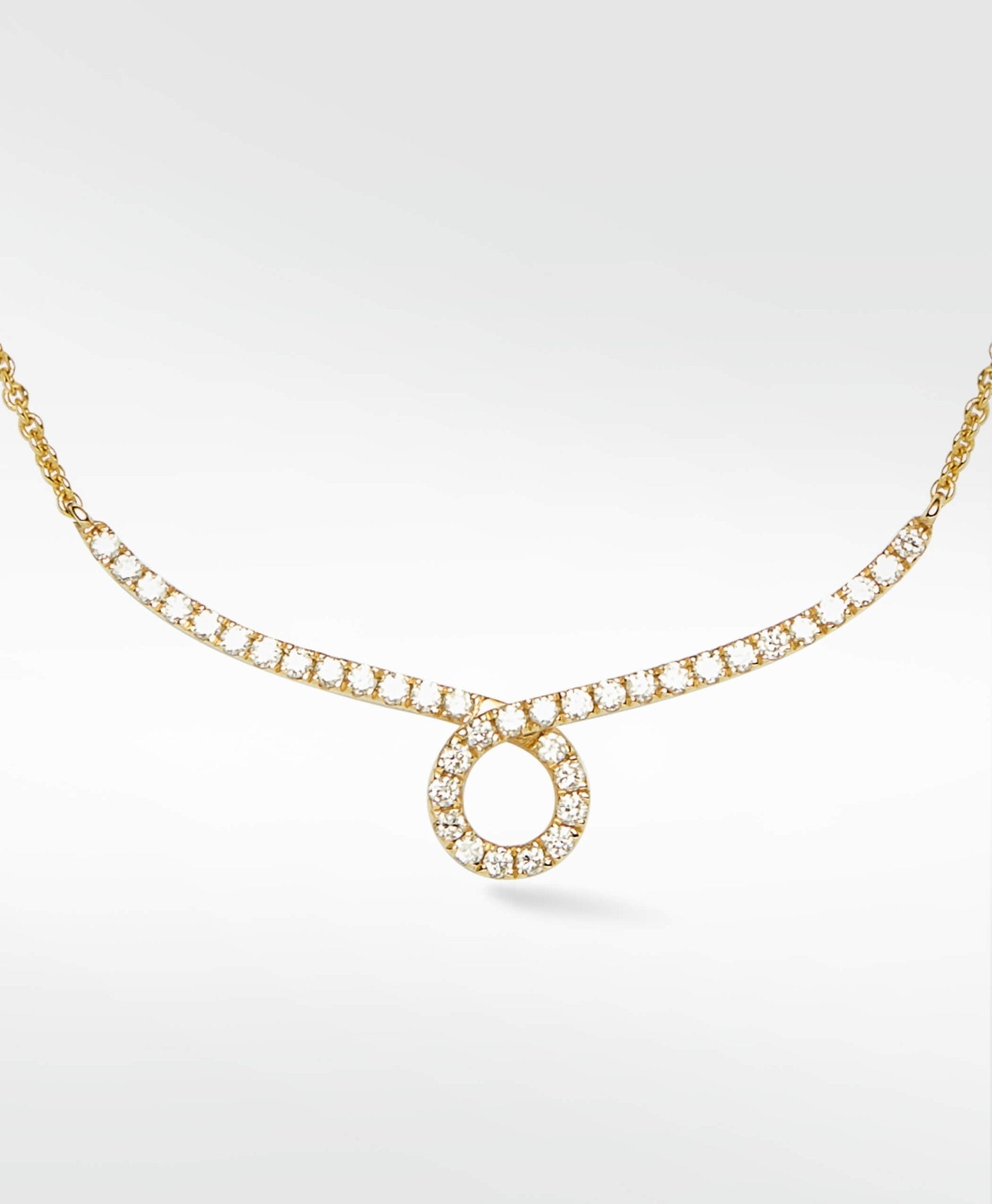 Modernist Diamond PavŽ Necklace in 14K Yellow Gold - Lark and Berry