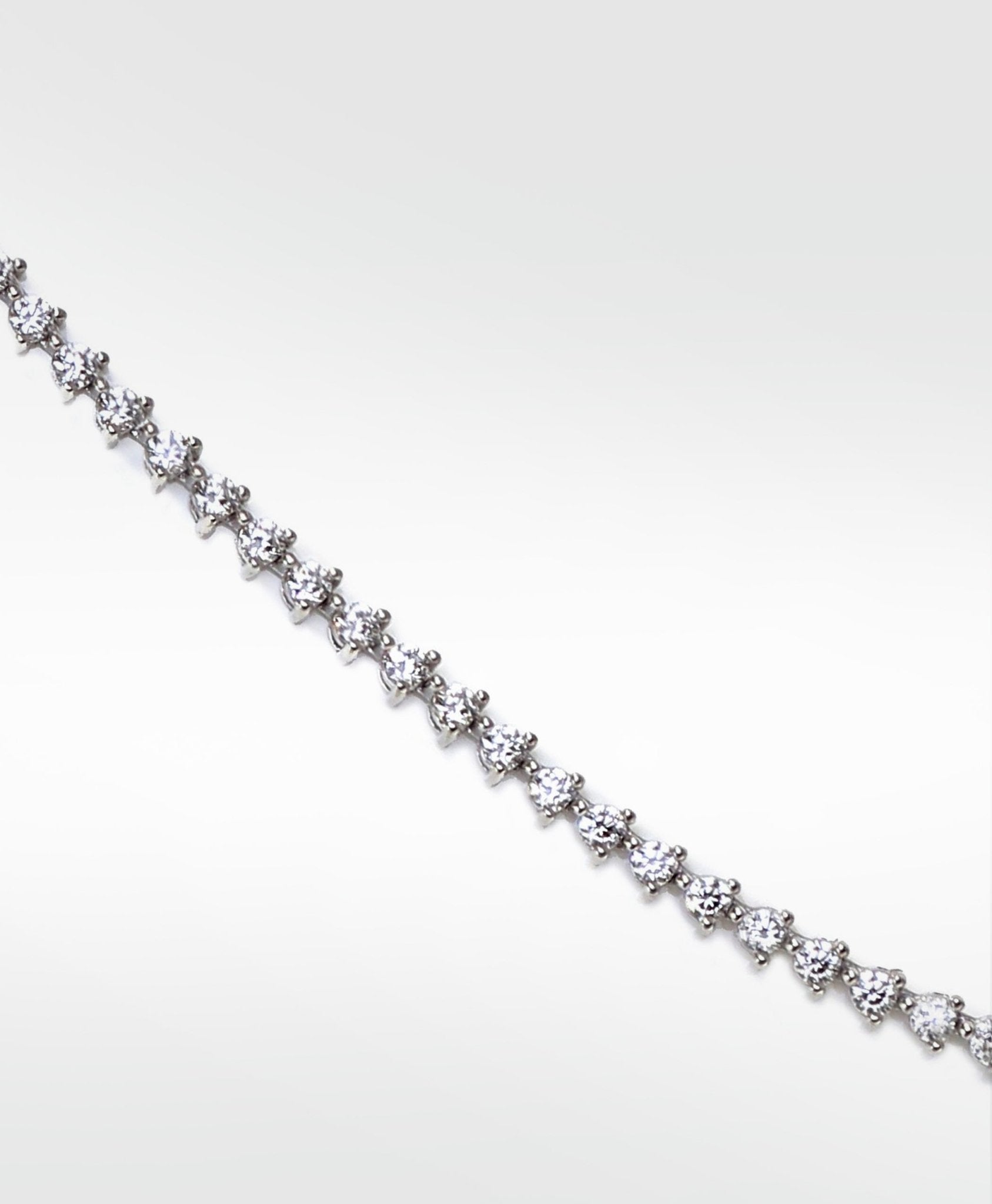 Modernist Diamond Tennis Necklace in 14K White Gold - Lark and Berry