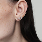 Modernist Linear Diamond Ear Crawler Labret Earring in 14K Gold - Lark and Berry