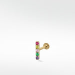 Modernist Pave Rainbow Labret Earring - Lark and Berry
