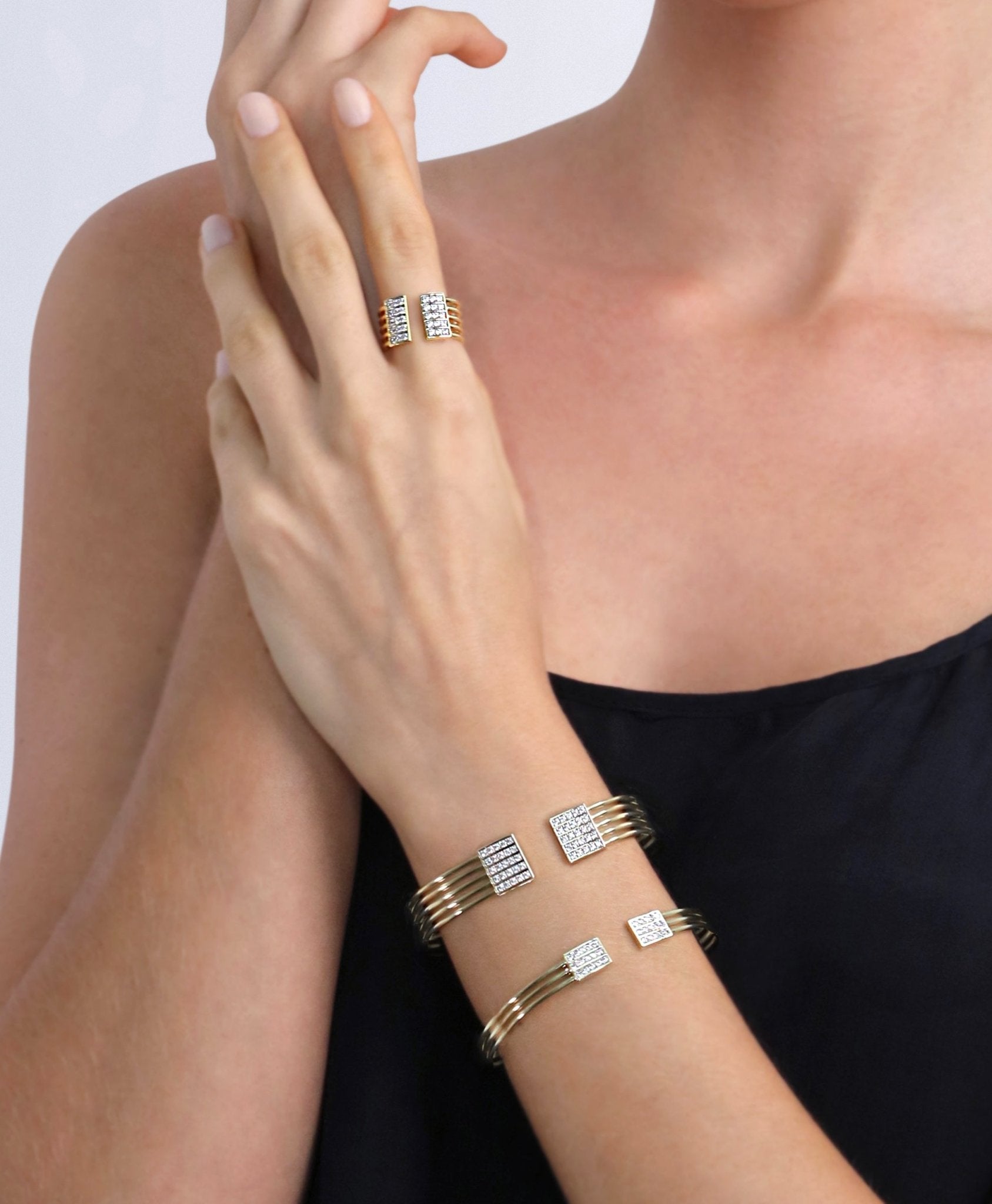 Solar Statement Bangle in 14K Yellow Gold - Lark and Berry