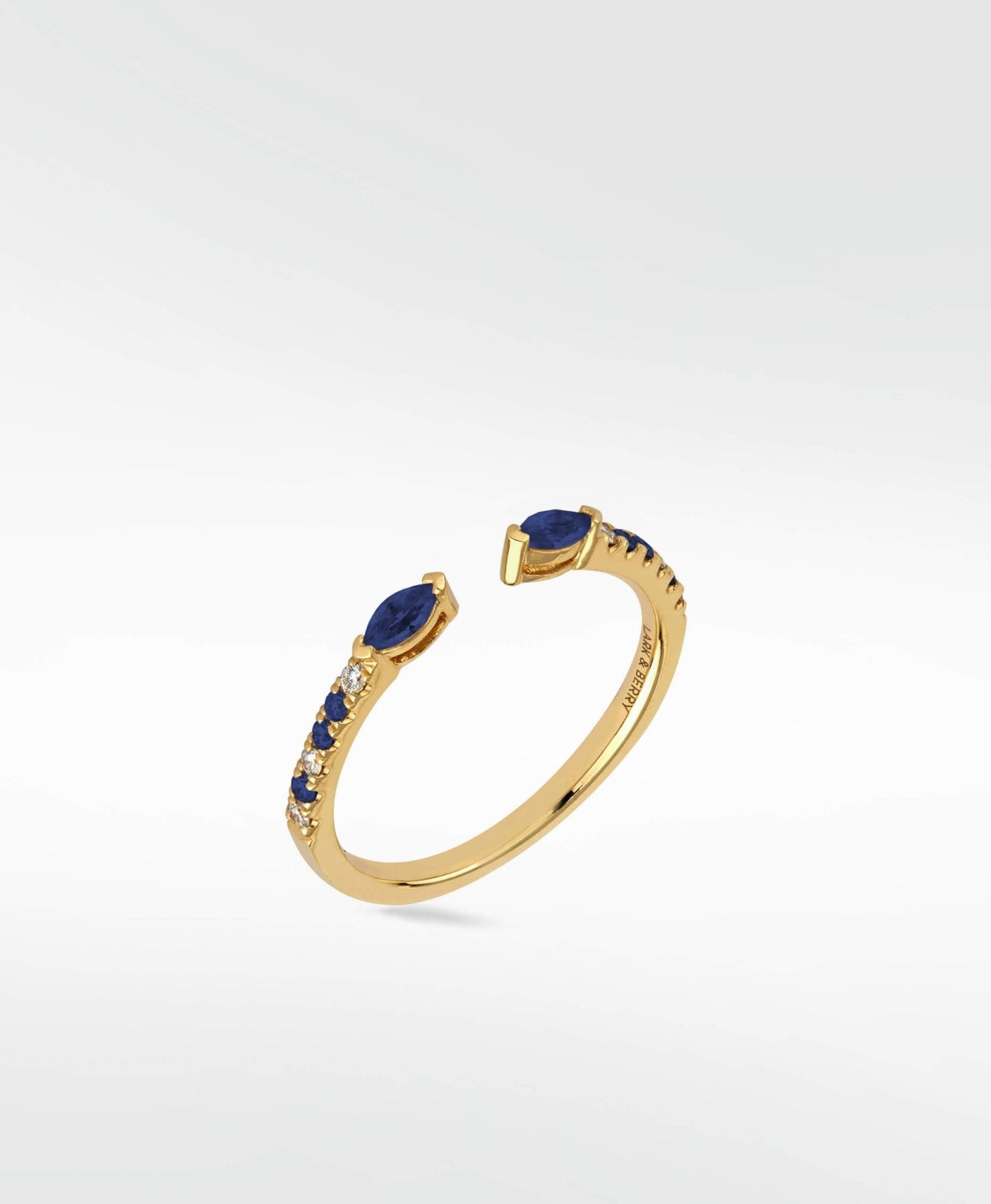 Veto Open Stackable Ring- Blue Sapphire in 14K Gold - Lark and Berry