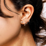 Veto Sapphire Hoop Earrings in Solid 14K Gold - Various Colourways - Lark and Berry