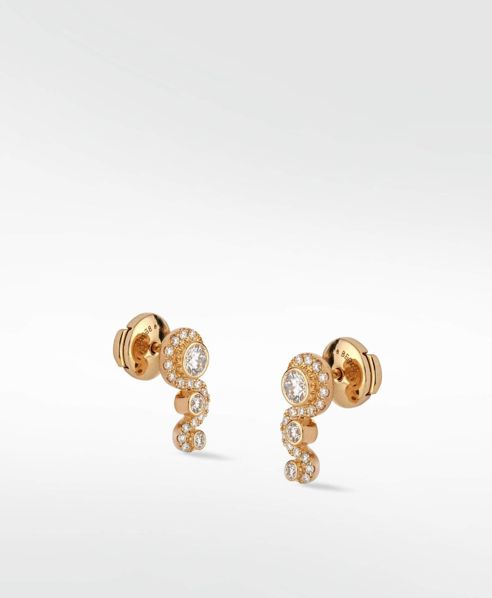 Wave Diamond Stud Earrings in 18K Gold - Lark and Berry